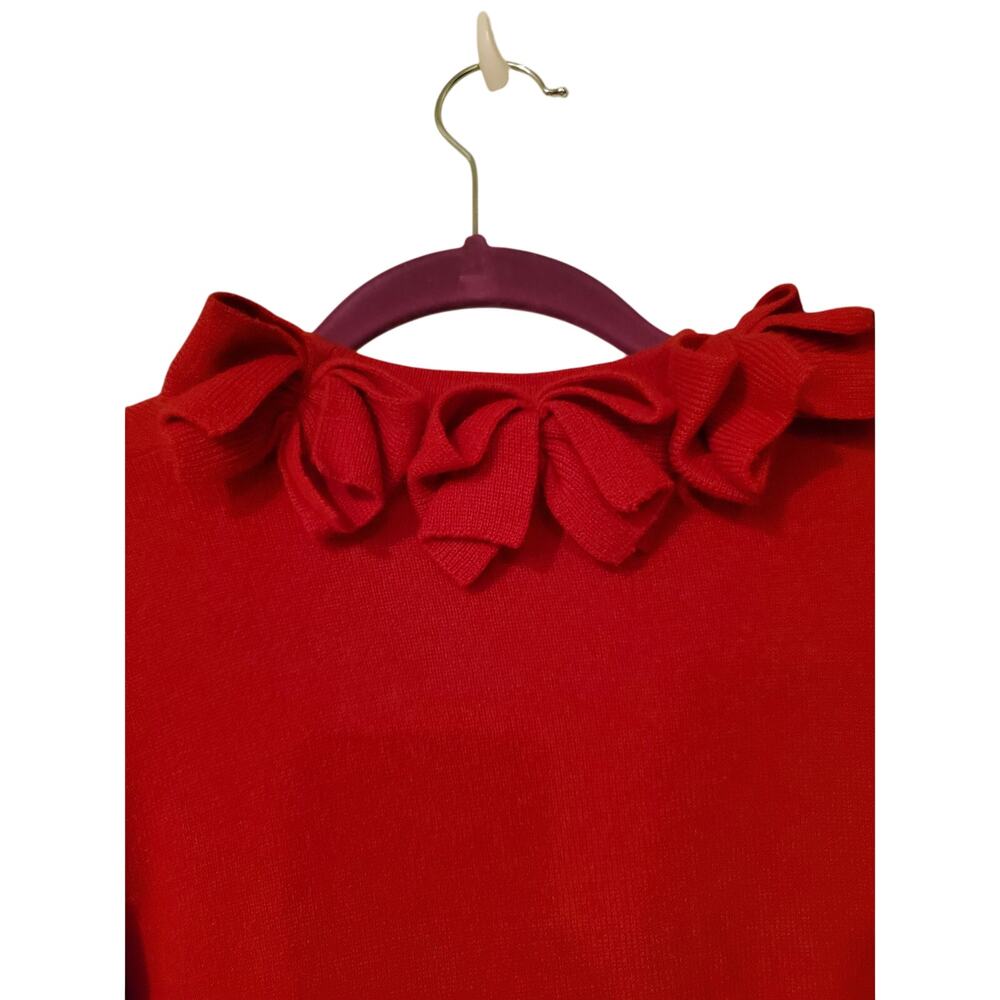 Red Ruffled Women's Sweater - Picture 6 of 6